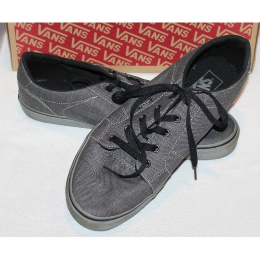 men's Vans Off The Wall Bishop dark gray canvas skateboard shoes Size 12 TC6D